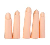 NOLITOY 5pcs Silicone Prosthetic Fingers for Manicure Practice Fingers Fake Nail Art Training Models Use As False Nail Tips Fake Press for