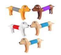 NOLITOY 5pcs Telescopic Dog Tube with Cute Animal Design Bright Colors Stress Relief Pop Tubes for Sensory Play Reusable Stretchy for Pets Birthday Party and Classroom Rewards