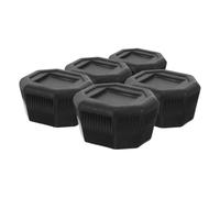 NOLITOY 5pcs Tennis Racket Butt Caps Black Plastic End Covers for Improved Precision and Comfortable Grip Easy Installation Tennis Supply Accessories