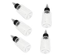 NOLITOY 5pcs Transparent Plastic Squeeze Bottles with Precision Scale and Pointed Nozzle Caps for Accurate Paint Mixing Controlled Flow and Model Crafting Use