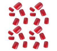 NOLITOY 5sets Ultra-thin Nail Tips Square Press Nails False Short Halloween False for Women and Girls Cat Eye Design Red Press for Costume Holiday Festival and Everyday Use