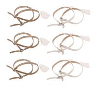 NOLITOY 6 Pairs Adjustable High Heel Shoe Straps Ankle Belt Buckle Faux Suede in Camel and Chestnut Anti-lost Shoe Accessories for Women Pumps and Heels