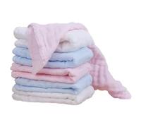 NOLITOY 6 Pcs Pure Cotton Gauze Nursing Towels for Soft Absorbent Facecloths in White and Blue Breathable Handkerchiefs for Newborns and Boy Girl Convenient and Washcloths