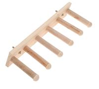 NOLITOY 6 Steps Cat Wall Perch Wooden Multi-level Design Khaki Indoor Cat Shelf Non-slip for Climbing and Resting