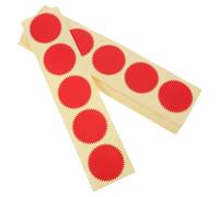 NOLITOY 60 Sheets Red Circular Self-Adhesive Embossed Stickers with Serrated Edge 45mm Diameter Coated Paper Labels for Certificates, Awards, and Packaging Suitable for Business