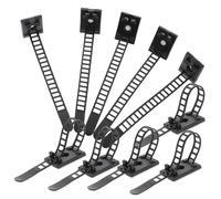 NOLITOY 60pcs Adjustable Adhesive Cable Organizers with Plastic Ties for Secure Charging Cord Management Releasable and Flexible Cable Buckles for Office and Home Wire Organization