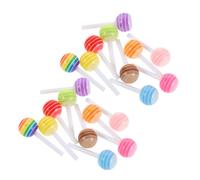 NOLITOY 60pcs Colorful Resin Lollipops Nail Charms Mini Candy Nails Art Decorations for DIY Manicure Lightweight Resilient Easy to Apply Suitable for All and Party Themes