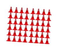 NOLITOY 60Pcs Traffic Road Cones and Roadblock for DIY Miniature Scenes Realistic Simulation Traffic Signs for Role Play and Sand Table Layout