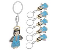 NOLITOY 6pcs Alloy Angel Keychain Guardian Pendant Keyring for Baptism Party Favors Religious Celebrations Wedding Shower Guest Keepsake Gifts