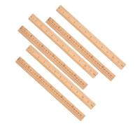 NOLITOY 6PCS Bamboo Measuring Rulers Dual-sided Scale Lightweight Straight Rulers for Clothing Making Quilting Beginners School Office Classroom Use