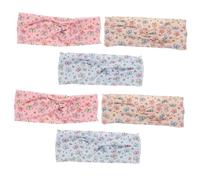 NOLITOY 6pcs Cartoon Printed Headbands Elastic Breathable Sports Hair Bands for Korean Style Turban Hair Wraps with Playful Patterns