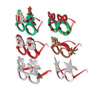 NOLITOY 6pcs Christmas Snowflake Glasses Festive Party Eyewear with Glitter Stars Lightweight Holiday Frames for Year Eve Celebrations and Xmas Photo Props