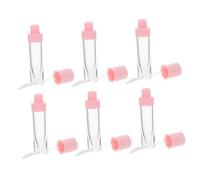 NOLITOY 6Pcs Clear Gradient Color Lip Gloss Tubes Portable Refillable Lip Balm Containers for DIY Lipstick Samples Travel-friendly Lightweight Packaging
