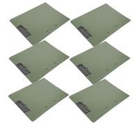 NOLITOY 6pcs Clipboard Folder with Horizontal Vertical Dual Clips Professional Document Organizer and Writing Pad for Office Education Construction Use Military Green