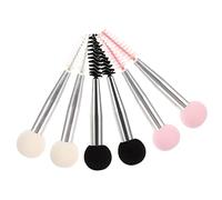 NOLITOY 6pcs Double Head Makeup Sponge Eyelash Kit Dual End Beauty Applicator Brush for Eyebrow Mascara Comfortable Use for Makeup Lovers Professionals Includes Pink White Black Sponges