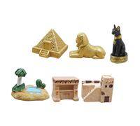 NOLITOY 6pcs Egyptian Pyramid Set with Realistic Ancient Architecture Figures for Desktop Decoration and Educational Display Detailed Egyptian Figurines Ornament for History Enthusiasts