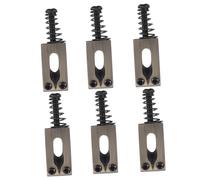 NOLITOY 6pcs Electric Guitar Saddle Bridge Set with Durable Black Screws Precision Tremolo Parts for Stable String Tension and Comfortable Playing Replacement Accessories for Electric