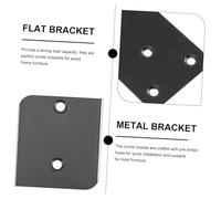 NOLITOY 6pcs Flat Straight Bracket Stainless Steel Black Corner Brace Mending Plate for Furniture Support and Stability