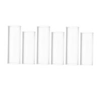 NOLITOY 6pcs Glass Guitar Slides for Electric Acoustic Guitars Clear Portable Finger Sliders with Enhanced Grip for Blues Jazz Country Music Performance Suitable for Musicians the Go