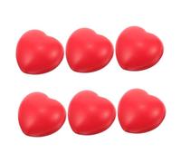 NOLITOY 6Pcs Heart-shaped Hand Exerciser Stress Balls PU Material Finger Strength Trainer for Rehabilitation and Hand Therapy Portable Grip Strengthener for Home and Office Use