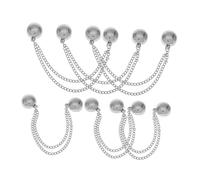NOLITOY 6pcs Heavy Duty Magnetic Pant Leg Holder Clips No Sew Snap Buttons for Secure Pants Fastening Prevent Dragging Durable Multi Function Clothing Fasteners Silver