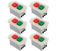 NOLITOY 6pcs Heavy Duty Power Switch Button with Indicator Light Start Stop Push Button for Industrial Bench Grinder Cutting Machine Drill Motor Control Safety Protection Plastic Off