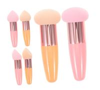 NOLITOY 6pcs Makeup Sponge Egg Foundation Blending Puff for Dry Wet Use with Handle Seamless Coverage for Liquid and Skin Tone Mix Gentle Sensitive Skin