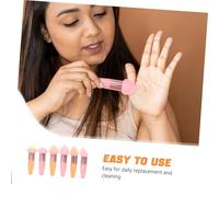 NOLITOY 6pcs Makeup Sponge Soft Beauty Egg Foundation Blending Puff for Dry Wet Use with Handle Seamless Coverage for Liquid Powder Pink and Skin Tone Mix Gentle Sensitive Skin