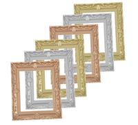 NOLITOY 6Pcs Miniature Dollhouse Photo Frames Set, Resin Mini Picture Frames for Doll House Decor, Silver, Gold Rose Gold Colors, DIY Mini House Ornament Accessories