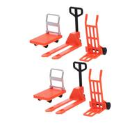 NOLITOY 6PCS Miniature Engineering Vehicle Set for Mechanic with Road Barricades and Parking Lot Props Interactive Traffic Learning Play Accessories for Home and School Use