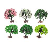 NOLITOY 6pcs Miniature Model Building Trees for Railroad Scenery with Stable Lightweight Plastic, 8x8x3cm Architecture Trees for Micro Landscape Model Accessories
