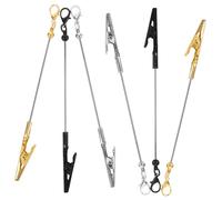 NOLITOY 6pcs Multipurpose Metal Clips with Keychain Long Tailed Alligator Clasp for Memo Photo Business Card Holder Clamp for DIY Organization and Daily Essentials Management
