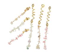 NOLITOY 6pcs Natural Stone Hair Jewelry Crystal Dreadlock Charms Spiral Loc Clips Braid Accessories for Women Alloy Pendant Hair Decorations