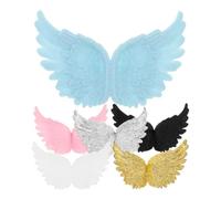 NOLITOY 6pcs Plastic Angel Wings Small Decorative Wings for Christmas Trees and Decorating Cakes Multipurpose Easy to Use Holiday Craft Ornament Festive Touch Random Color