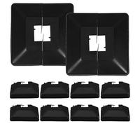 NOLITOY 6pcs Plastic Split Style Fence Post Base Covers 20x20cm Square Post Caps Decorative Skirt for Outdoor Patio Use