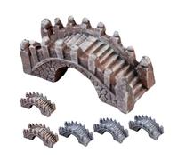 NOLITOY 6pcs Resin Miniature Chinese Bridge Model Set for Garden Decor, Vintage Micro Landscape Ornaments in Grey and Brown, Creative Yard Bridge Accessories for Bonsai and Terrarium