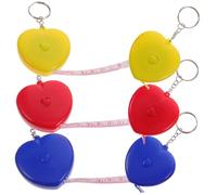 NOLITOY 6pcs Retractable Heart-shaped Tape Measure Soft Flexible Body Measuring Tape for Tailors Seamstress Sewing Portable Measure Tools