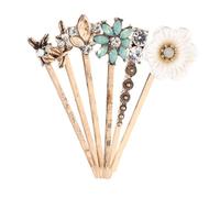 NOLITOY 6pcs Retro Hairpin Vintage Hair Clips for Party Women Flower Hair Accessories Cute Summer Gold Hairpin Clips