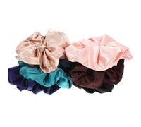 NOLITOY 6pcs Satin Large Hair Scrunchies for Women and Smooth Elastic Hair Bands in Navy Khaki Pink Dark Brown Green Black