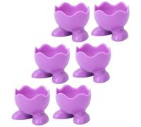NOLITOY 6Pcs Silicone Egg Cups with Feet Hard-Boiled Egg Holders Microwave Safe Boiled Stands for Kitchen Dining Reusable Random Color Random Color