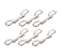 NOLITOY 6pcs Silver Snap Hooks for Pet Leash Wear-resistant Double-ended Clips with Smooth Spring Gate Lightweight Multipurpose Traction Rope Hooks for Dog Collar and Outdoor Use