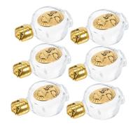 NOLITOY 6pcs Small Holy Water Bottles Leakproof Glass Containers with Rose Topper Lid Decorative Baptism Vessels for Church Home Worship Transparent Design