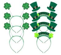 NOLITOY 6pcs St Patrick’s Headband Green Plastic Mixed Style Decorative Festival Atmosphere Creation Hair Hoops for Saint Patrick's Day Party Assorted style