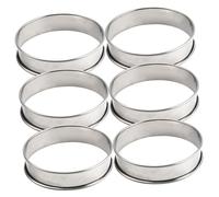 NOLITOY 6Pcs Stainless Steel Mousse Ring Non-Stick Baking Mold Kitchen Tool for Cookies Candy Jellies and Cake Desserts Easy to Clean and Reusable