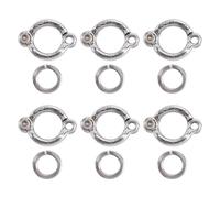 NOLITOY 6pcs Stainless Steel Parrot Leg Rings Simple Installation and Rust Resistance, Metal Bird Foot Chain Rings Suitable for Parrot Training and Bird Supplies