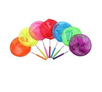 NOLITOY 6pcs Telescopic Insect Nets for Outdoor Exploration Extendable Long Handle Nets in Pink Yellow Purple Blue Safe Large Pocket Design for Catching Butterflies Bugs and Small Fish
