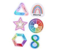 NOLITOY 6pcs Textured Sensory Calm Stickers for Phone Back with Strong Adhesion Rough Grain Surface for Instant Stress Relief and DIY Craft Colored Fidget Decals for Anxious Adults Teens