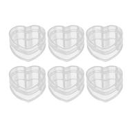 NOLITOY 6pcs Transparent Heart Shaped Boxes with Lids Multipurpose Clear Candy Containers for Wedding Favors Party Jewelry Storage and Lightweight Packaging