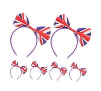 NOLITOY 6pcs Union Jack Bow Headbands British Flag Hair Hoops Comfortable Fit Stylish Uk Festival Hair Accessories for Football Fans Party Hairbands