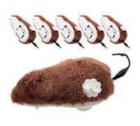 NOLITOY 6Pcs Wind-Up Plush Mouse, Clockwork Cat Tease Set, Random Color Soft Stuffed Mice for Indoor Pet Play and Cat Entertainment Random Color
